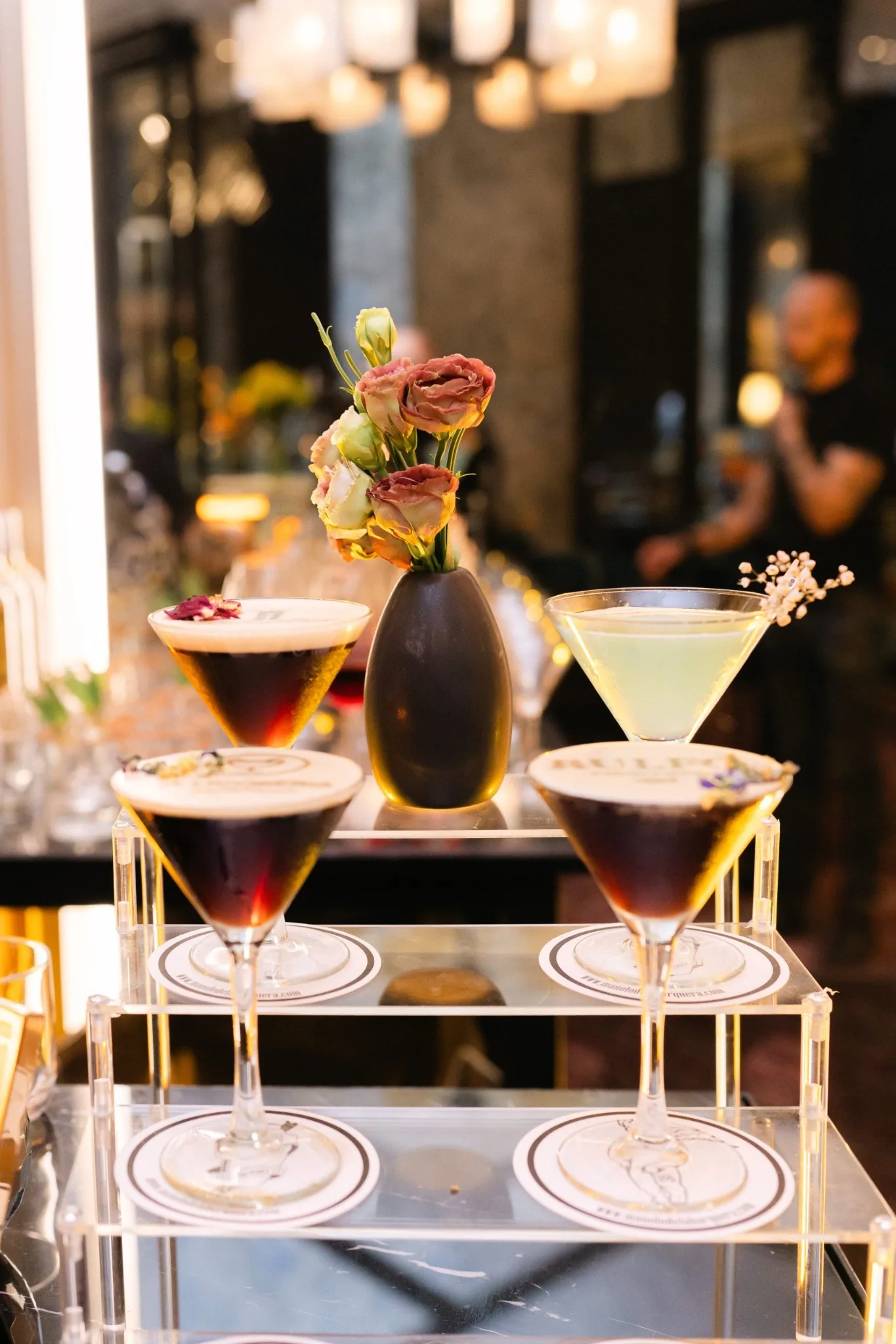 Exhibición de cócteles de autor en eventos